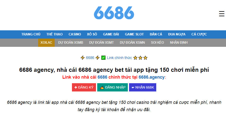 6686 Agency - Nhà cái nổi tiếng hàng đầu thị trường